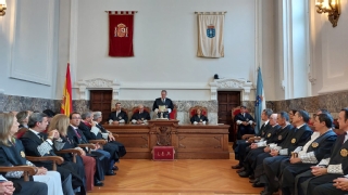 El presidente del TSJ de Galicia durante su intervención